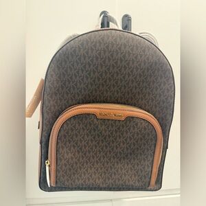 NWT Michael Kors Jaycee Large Backpack-Brown MK Signature Logo Print New w/Tags